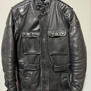 Vintage Hein Gericke Black Leather Moto Jacket Men’s 40 Tall